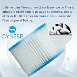 REGALI Cartouche Defiltre Piscine Type VI,Taille 6-58323 Pour Bestway 58239, Pour Filtre Spa Bestway Lay-z-Spa Miami, Vegas, Monaco BW58323, Pour Nettoyage Filtre Spa -Pompe et filtre de piscine Soldes 58282042 4