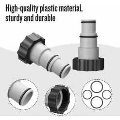 IRISFR Lilaris Lot De 2 Adaptateurs De Tuyau De Rechange, Adaptateurs Filetés Mâles Pour Pompe De Vidange De Piscine , Pompes De Connexion Filetées Pour Intex Fit ARU, Gris -Pompe et filtre de piscine Soldes 58302870 4