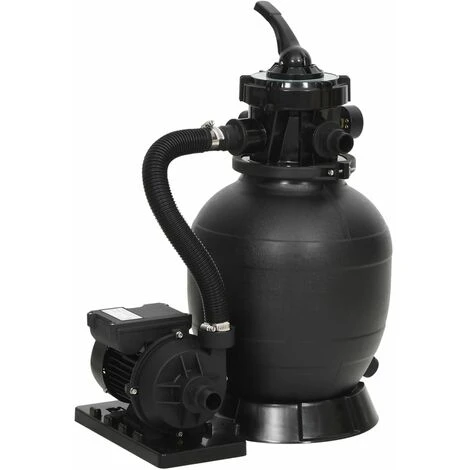 VidaXL Filtre à Sable De Piscine Avec Vanne 6 Voies Noir 3 VidaXL Filtre à Sable De Piscine Avec Vanne 6 Voies Noir