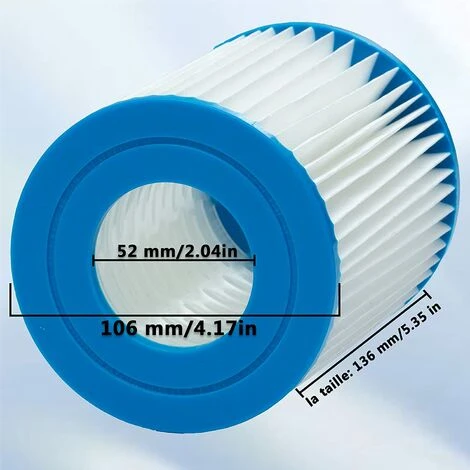 AOUGO Filtre De Piscine Pour Bestway Type II, Accessoires De Filtre De Piscine Gonflable De Rechange Pour Spa, Filtre De Piscine Pour Jardin Extérieur, Cartouche Lavable Et Réutilisable, 4,17 X 5,35 Pouces (4 PCS) 5 AOUGO Filtre De Piscine Pour Bestway Type II, Accessoires De Filtre De Piscine Gonflable De Rechange Pour Spa, Filtre De Piscine Pour Jardin Extérieur, Cartouche Lavable Et Réutilisable, 4,17 X 5,35 Pouces (4 PCS) – Image 4