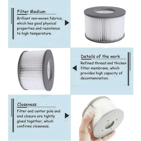 GDRHVFD 4Pcs Filtres De Rechange Pour Mspa Whirlpool Filter - Cartouches Filtrantes Pour Sous-Bateaux Et Spa Chauds - Pour Piscines Gonflables - Modèle À Partir De 2020 6 GDRHVFD 4Pcs Filtres De Rechange Pour Mspa Whirlpool Filter - Cartouches Filtrantes Pour Sous-Bateaux Et Spa Chauds - Pour Piscines Gonflables - Modèle À Partir De 2020 – Image 4