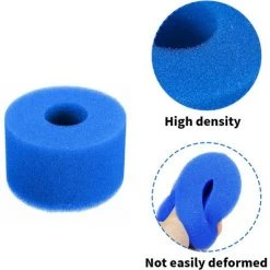 GDRHVFD 6Pcs Filtre Éponge, Éponge De Cartouche Filtrante, Éponge De Filtre De Piscine, Cartouche De Remplacement Lavable Réutilisable, Filtre D'Éponge De Filtre De Bain À Remous (6 Pièces 7.3X10.8) -Pompe et filtre de piscine Soldes 58696776 5
