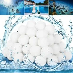 FVBJD 1600g Boules De Filtre De Piscine Balles Filtrantes Balles De Filtration Filtre Balls Réutilisables Peut Remplacer 32 Kg Sable Filtrant Sable De Quartz,Convient à Divers Systèmes De Filtration