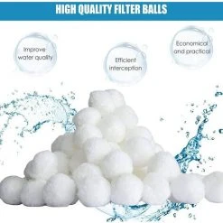 FVBJD Balles Filtrantes,Filtres De Piscine,Balles Filtrantes Piscine,Filtre Balls Balles De Filtration,Balles Filtrantes Réutilisables,Boule Filtrante,Outils De Nettoyage De Piscine Réutilisables（700g） -Pompe et filtre de piscine Soldes 58754784 4