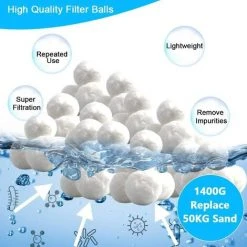 FVBJD Boules De Filtre De Piscine,Balles Filtrantes Piscine,Balle Filtrante Piscine,Piscine Filtres à Sable Filtrage,Balles Filtrantes Réutilisables,Filtre Pour Piscine. 10 FVBJD Boules De Filtre De Piscine,Balles Filtrantes Piscine,Balle Filtrante Piscine,Piscine Filtres à Sable Filtrage,Balles Filtrantes Réutilisables,Filtre Pour Piscine. -Pompe et filtre de piscine Soldes 58754785 4