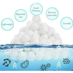 FVBJD Balles Filtrantes 700g,Boules De Filtre Réutilisables De Piscine,Alternative Pour 25 Kg De Sable,Boules De Filtre De Piscine Pour Piscines Intérieure Et Extérieure,Média Filtre à Fibres Pour Piscine -Pompe et filtre de piscine Soldes 58754789 5