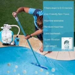 FVBJD Boules De Filtre De Piscine 700g,Balle Filtrante Piscine,Alternative Pour 25 Kg De Sable,Filtre Pour Système De Filtre à Sable,Boules De Filtre Réutilisables De Piscine,Filtrage De L'eau -Pompe et filtre de piscine Soldes 58754792 5