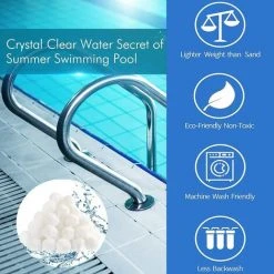 FVBJD 1400g Filtre Balls Balles De Filtration,Filtre Pour Piscine De Peut Remplacer 25 Kg Sable Filtrant Sable De Quartz,Convient à Divers Systèmes De Filtration Boules De Filtre De Piscine -Pompe et filtre de piscine Soldes 58754796 5