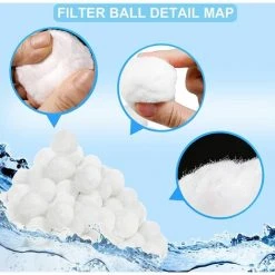 FVBJD Boules De Filtre De Piscine 700g Balles Filtrantes Alternative Pour 25 Kg De Sable, Filtrant Balles Média Filtre à Fibres Pour Piscine Filtres à Sable Filtrage De L'eau. -Pompe et filtre de piscine Soldes 58754809 3