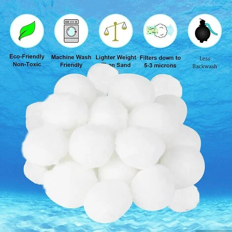 FVBJD Balle Filtrante Piscine,Balles Filtrantes,Boules De Filtre De Piscine, 700g Remplacent 25kg De Sable Filtrant,Convient Aux Grandes Piscines, Aquariums, Filtres De Piscine, Produits De Piscine (700G) 7 FVBJD Balle Filtrante Piscine,Balles Filtrantes,Boules De Filtre De Piscine, 700g Remplacent 25kg De Sable Filtrant,Convient Aux Grandes Piscines, Aquariums, Filtres De Piscine, Produits De Piscine (700G) – Image 5