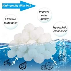 FVBJD Balles Filtrantes, Boules De Filtre De Piscine 500g, Alternative Pour 18kg De Sable Filtrant, Filtre Pour Piscine, Adaptent à Tous Les Filtres à Sable Ou Verre Existants, Bon Effet De Filtre -Pompe et filtre de piscine Soldes 58754847 2