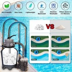 FVBJD Balle Filtrante Piscine,800g Balles Filtrantes Pour Systèmes De Filtre A Sable Piscine Remplacer 29kg De Sable Filtration Piscine,Convient Aux Systèmes De Filtration Pour Piscine -Pompe et filtre de piscine Soldes 58754860 3