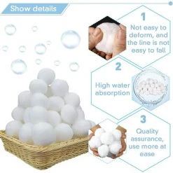 FVBJD Balles Filtrantes,800g Boules De Filtre De Piscine,Pool Filter Balls,Balles De Filtration,Nettoyeur De Piscine,Média Filtre à Fibres Pour Piscine,Convient à Divers Systèmes De Filtration -Pompe et filtre de piscine Soldes 58754863 3