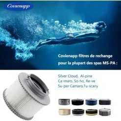 OUSUDELA Filtre De Rechange Pour Compatible Avec Toutes Les Cartouches Filtrantes MS-pa Actuelles Et Les Piscines Filtre Spa Gonflable Lot De 2 -Pompe et filtre de piscine Soldes 59003689 3