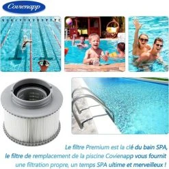 OUSUDELA Filtre De Rechange Pour Compatible Avec Toutes Les Cartouches Filtrantes MS-pa Actuelles Et Les Piscines Filtre Spa Gonflable Lot De 2 -Pompe et filtre de piscine Soldes 59003689 4