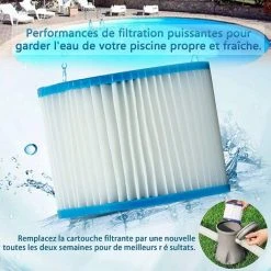 AOUGO Filtre Spa Pour Bestway 58323, Cartouche Filtrante Taille 6 Pour Lay-Z-Spa, Pour Monaco, Pour Miami, Pour Vegas (Lot De 4) -Pompe et filtre de piscine Soldes 59300372 4