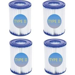 AOUGO Lot De 4 Cartouches De Filtre De Piscine De Type II – Compatible Avec Les Filtres Bestway 58094 – Accessoires De Filtre De Piscine Gonflable De Rechange Pour Spa