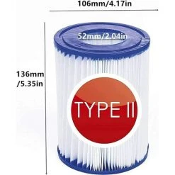 EINEMGELD Pour Bestway 58094 Lot De 4 Cartouches Filtrantes Pour Piscine Familiale Pour Bestway 58148/58117 Blanc/bleu -Pompe et filtre de piscine Soldes 59433914 2