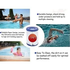 EINEMGELD Pour Bestway 58094 Lot De 4 Cartouches Filtrantes Pour Piscine Familiale Pour Bestway 58148/58117 Blanc/bleu -Pompe et filtre de piscine Soldes 59433914 5