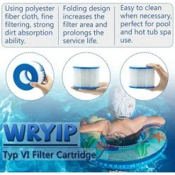 EINEMGELD Filtre VI Cartouche Pour Bestway Lay-Z-Spa, Cartouches Filtrantes Rechange Pour Miami Vegas Monaco BW58323, Pour Bestway 58239 (4 Pièces) -Pompe et filtre de piscine Soldes 59434053 3
