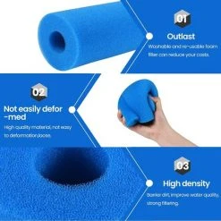 CATHERINE Éponge De Filtre De Piscine Lavable Réutilisable Poteau D'éponge De Nettoyage Bleu -Pompe et filtre de piscine Soldes 59486804 3