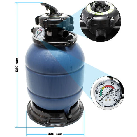 WILTEC Filtre à Sable Et Particules Cuve Filtrante Pool Piscine Hors-sol Filtration 4 WILTEC Filtre à Sable Et Particules Cuve Filtrante Pool Piscine Hors-sol Filtration – Image 2