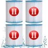 DECKON Filtre Piscine Pour Type II, Spa Remplacement Filtre De Piscine Gonflable Accessoires, Filtre De Piscine Pour Jardin Extérieur, Lavable Et Réutilisable Cartouche, (4 PCS) -Pompe et filtre de piscine Soldes 59800927 1
