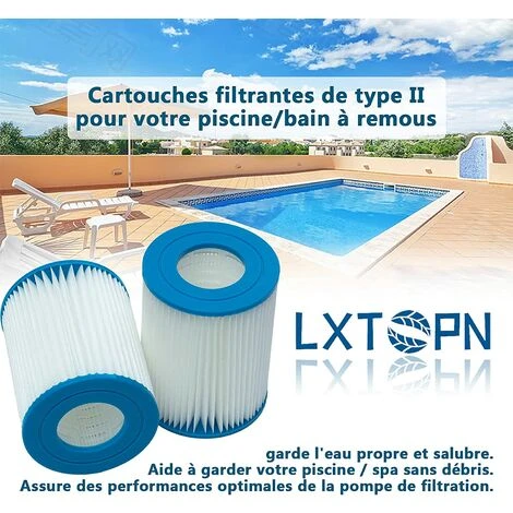 DECKON Filtre Piscine Pour Type II, Spa Remplacement Filtre De Piscine Gonflable Accessoires, Filtre De Piscine Pour Jardin Extérieur, Lavable Et Réutilisable Cartouche, (4 PCS) 4 DECKON Filtre Piscine Pour Type II, Spa Remplacement Filtre De Piscine Gonflable Accessoires, Filtre De Piscine Pour Jardin Extérieur, Lavable Et Réutilisable Cartouche, (4 PCS) – Image 2