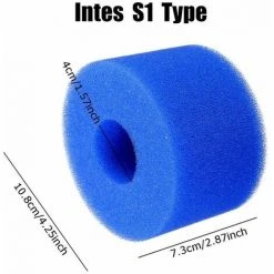 IRISFR Lilaris 2， Pièces Éponge Filtrante Type S1, Cartouche De Filtre En Mousse, Mousse Pour Filtre Piscine, Réutilisables Et Lavables, Filtre En Mousse Pour Spa, Piscine, Jacuzz，bleu -Pompe et filtre de piscine Soldes 59895230 2