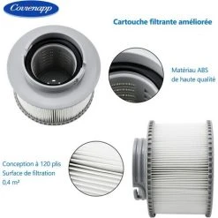 BARES Filtre De Rechange Pour Ms-pa FD2089 Compatible Avec Toutes Les Cartouches Filtrantes MS-pa Actuelles Et Les Piscines Filtre Spa Gonflable (Version Améliorée) Lot De 2 -Pompe et filtre de piscine Soldes 59961839 3