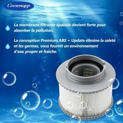 BARES Filtre De Rechange Pour Ms-pa FD2089 Compatible Avec Toutes Les Cartouches Filtrantes MS-pa Actuelles Et Les Piscines Filtre Spa Gonflable (Version Améliorée) Lot De 2 -Pompe et filtre de piscine Soldes 59961839 5