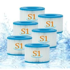 GRID COOL Intex 29011E Type S1 Pour PureSpa Filtre,Easy Set Pool Spa Hot Tub Filter Replacement Cartridges,pour Jardin Extérieur (6 Pcs)