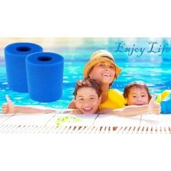 OUSUDELA Éponge De Filtre De Piscine Compatible Avec In-tex Type H, Filtre à Cartouche D'éponge Réutilisable Et Lavable Pour Hydromassage De Spa De Jacuzzi De Piscine 2 Pièces Bleu -Pompe et filtre de piscine Soldes 60209356 5