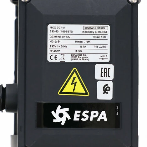 ESPA Pompe De Circulation NOX 20-4M - 0.2 HP (0.15 KW) Autres (non Standard) 6 ESPA Pompe De Circulation NOX 20-4M - 0.2 HP (0.15 KW) Autres (non Standard) – Image 4