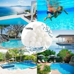 NAXUNNN Balles Filtrantes,1400g Boules De Filtre De Piscine -Pompe et filtre de piscine Soldes 60504403 4