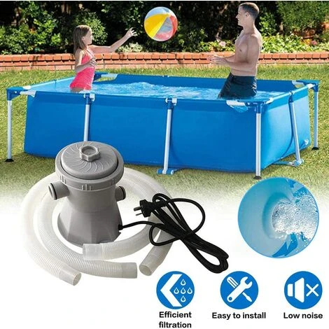 MONLY Pompe De Filtration De Piscine, Piscine D'été 300 Gallons Filtre De Piscine Hors Sol, Pompe De Circulation électrique 220 V 4 MONLY Pompe De Filtration De Piscine, Piscine D'été 300 Gallons Filtre De Piscine Hors Sol, Pompe De Circulation électrique 220 V – Image 2