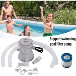 MONLY Pompe De Filtration De Piscine, Piscine D'été 300 Gallons Filtre De Piscine Hors Sol, Pompe De Circulation électrique 220 V 11 MONLY Pompe De Filtration De Piscine, Piscine D'été 300 Gallons Filtre De Piscine Hors Sol, Pompe De Circulation électrique 220 V -Pompe et filtre de piscine Soldes 60528944 5