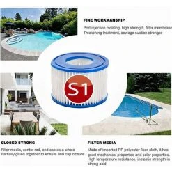 DECKON Lot De 4 Cartouches De Rechange S1 Pour Filtre De Piscine Intex 29001 - Pour Jardin Extérieur Type S1 PureSpa Easy Set - Cartouches Pour Filtre à Jacuzzi - Filtre S1 11 DECKON Lot De 4 Cartouches De Rechange S1 Pour Filtre De Piscine Intex 29001 - Pour Jardin Extérieur Type S1 PureSpa Easy Set - Cartouches Pour Filtre à Jacuzzi - Filtre S1 -Pompe et filtre de piscine Soldes 60684280 5