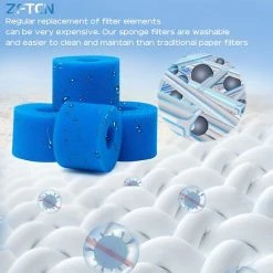 DECKON Lot De 4 Filtres De Piscine En Mousse Filtre Pour Intex Type S1 - Filtre En Mousse Pour Spa, Piscine - Réutilisables Et Lavables - Éponge De Filtration De Type S1 -Pompe et filtre de piscine Soldes 60684363 5