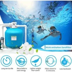 DENUOTOP 700g Boules De Filtre De Piscine, Balles Filtrantes,Média Filtre à Fibres Pour Piscine Filtres à Sable Filtrage De L'eau. (Blanc) -Pompe et filtre de piscine Soldes 61106441 4