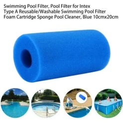 LIFCAUSAL Filtre De Piscine, Filtre De Piscine Pour Intex Type A Filtre De Piscine Réutilisable/lavable Cartouche De Mousse éponge Nettoyeur De Piscine, Bleu 10cmx20cm 10 LIFCAUSAL Filtre De Piscine, Filtre De Piscine Pour Intex Type A Filtre De Piscine Réutilisable/lavable Cartouche De Mousse éponge Nettoyeur De Piscine, Bleu 10cmx20cm -Pompe et filtre de piscine Soldes 61250832 4