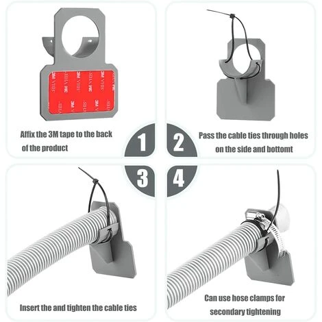 FONTAINEBLEAU Lot De 2 Support De Tuyau De Piscine, Adaptateur Pour Piscine, Gris Accessoires Piscine, Pour Tuyaux Piscine De Dans Les 38 Mm,Fonepro 5 FONTAINEBLEAU Lot De 2 Support De Tuyau De Piscine, Adaptateur Pour Piscine, Gris Accessoires Piscine, Pour Tuyaux Piscine De Dans Les 38 Mm,Fonepro – Image 3