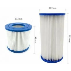 LIFCAUSAL Élément Filtrant De Piscine Filtre De Remplacement De Pompe à Cartouche De Filtre De Piscine Réutilisable Compatible Avec Les Accessoires De Piscine Domestiques Bestway VII/Intex D (2pcs φ107 * 203mm) -Pompe et filtre de piscine Soldes 61333063 4
