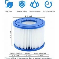 CLEGGFR 12PCS Cartouches Filtrantes Pour Piscine De Type VI Pour Bestway Taille 6 58323,LO-Ron -Pompe et filtre de piscine Soldes 63521707 2