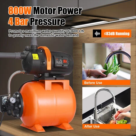 Pompe De Surpression Automatique TOPSHAK TS-WP3 800W 3600L/h 7 Pompe De Surpression Automatique TOPSHAK TS-WP3 800W 3600L/h – Image 5