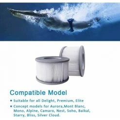 SINCèREETALI Pack De 2 Filtres De Rechange Pour Mspa - Pompe à Cartouche Pour Piscines, Eau Chaude Et Spa -Pompe et filtre de piscine Soldes 63820013 5