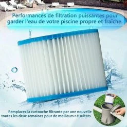 SINCèREETALI Filtre Spa Pour Bestway 58323, Cartouche Filtrante Taille 6 Pour Lay-Z-Spa, Pour Monaco, Pour Miami, Pour Vegas (Lot De 4) -Pompe et filtre de piscine Soldes 63821141 4