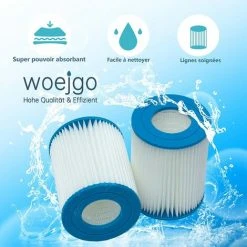 MOWZE Filtre Piscine Typ II Cartouche De Filtre Pour Bestway 58094, Taille 2 Cartouches Filtrantes De Spa De Piscine, Lot De 4 Lot De 4 -Pompe et filtre de piscine Soldes 63869885 2