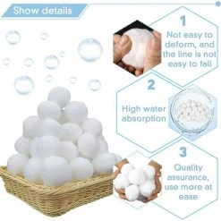 MOWZE 1300g Balles Filtrantes,Boules De Filtre De Piscine,Réutilisables,Média Filtre à Fibres Peut Remplacer 45 Kg Sable Quartz Piscine Filtres à Sable Filtrage De L'eau,Utilisées Dans Les Piscines 9 MOWZE 1300g Balles Filtrantes,Boules De Filtre De Piscine,Réutilisables,Média Filtre à Fibres Peut Remplacer 45 Kg Sable Quartz Piscine Filtres à Sable Filtrage De L'eau,Utilisées Dans Les Piscines -Pompe et filtre de piscine Soldes 63869972 3