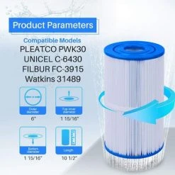 MOWZE Remplacement Du Filtre De Spa Pour PWK30, Tubs C-6430 31489 Cartouche De Rechange Ressorts Thermiques Filtre Spa Filtre De Spa De… 1 -Pompe et filtre de piscine Soldes 63870073 2